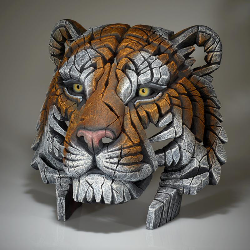 Tiger Head Sculpture - Natural